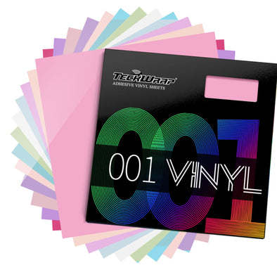 001 SUPER Series Pastel Color Adhesive Vinyl Sheets Pack 12PCS - TeckWrap Craft Europe