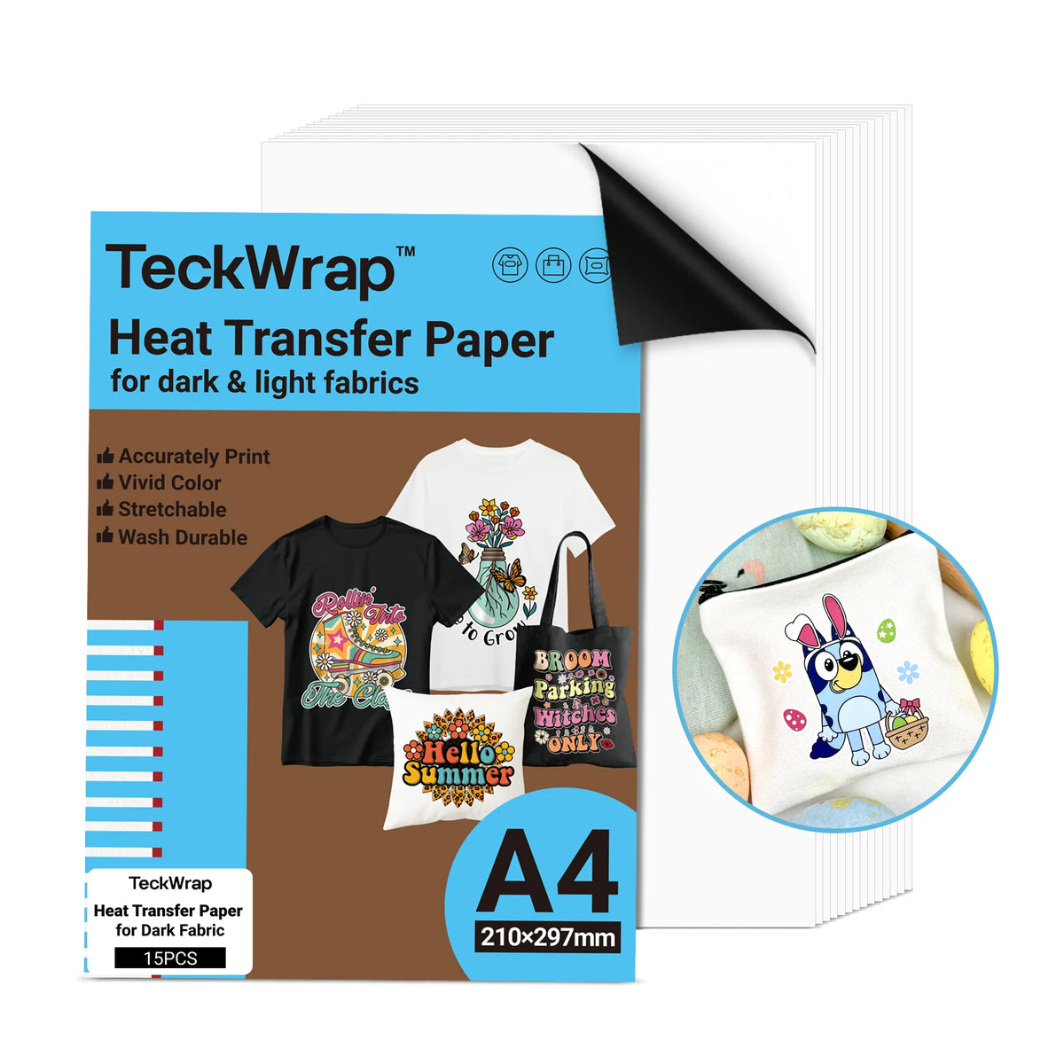 Yamation Sheets, 50 Blatt DTF Transferfolie, Papier, weiß, A4 50sheets