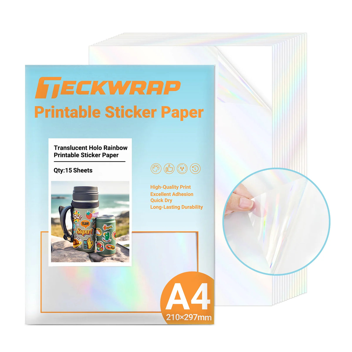 Translucent Colored Sticker Translucent Holographic Printable Sticker Paper ( 15 PCS ) – TeckWrap ...