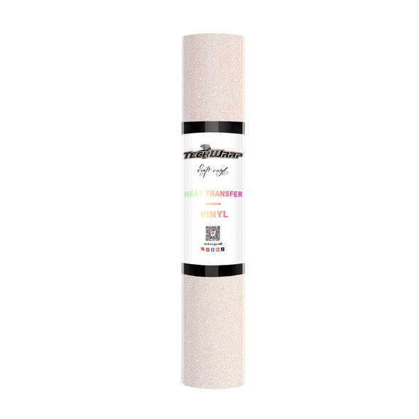Glitter Heat Transfer Vinyl 5ft roll - US to US / Colorful White - TeckwrapCraft