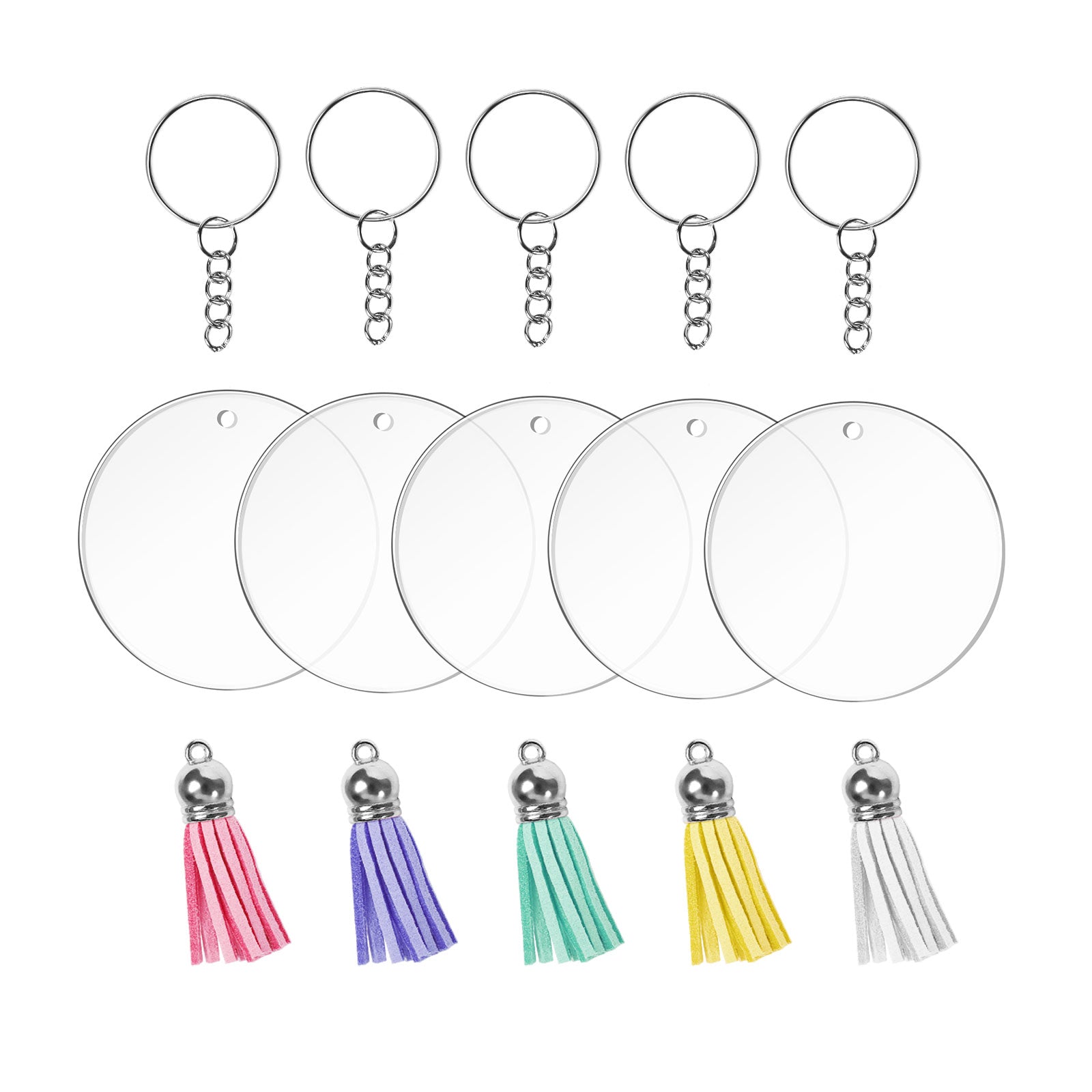 Round Acrylic Keychain Blanks