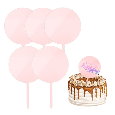 Cake Topper Blanks Set - US to US / Pink Round - TeckwrapCraft