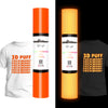 Glow in the Dark Puff Heat Transfer Vinyl 5ft - Neon Orange - TeckwrapCraft