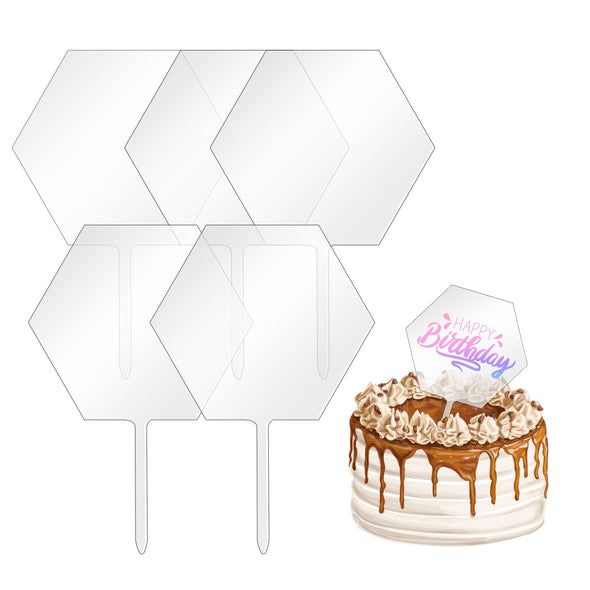 Cake Topper Blanks Set - US to US / Clear Hexagon - TeckwrapCraft