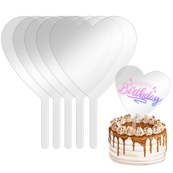 Cake Topper Blanks Set - US to US / Big Clear Heart - TeckwrapCraft
