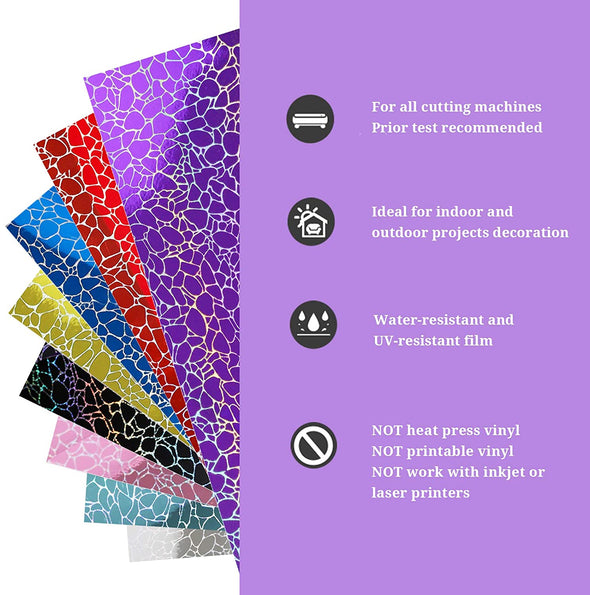 Holographic Glossy Rainbow Craft Vinyl Sheets Pack– TeckwrapCraft