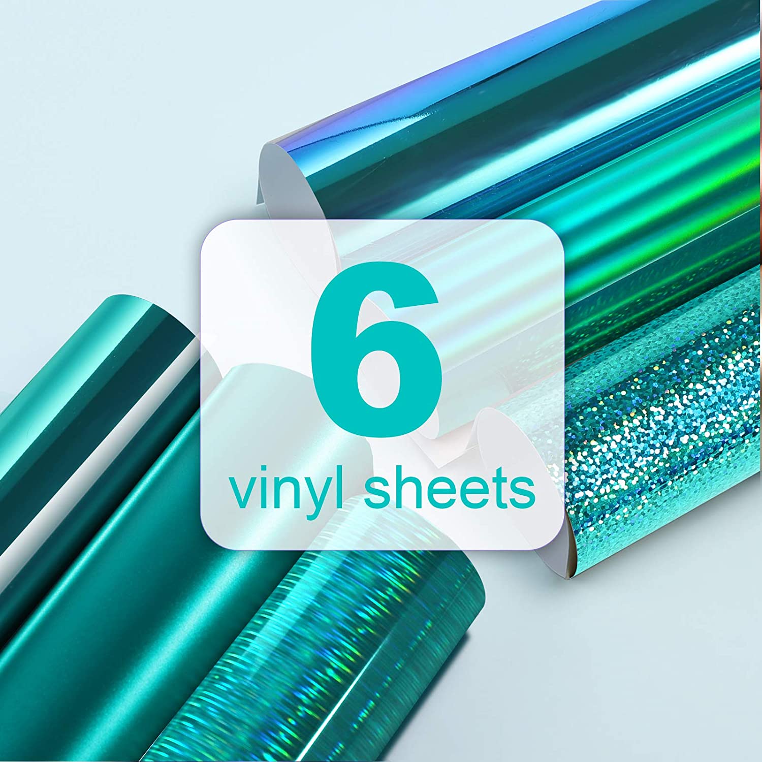 Teckwrap Craft Blue Tone Adhesive Vinyl 6 Sheets 
