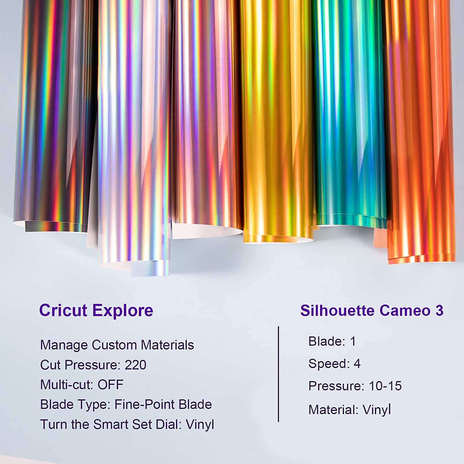 Teckwrap Craft Holo Rainbow Adhesive Vinyl 6 Sheets 