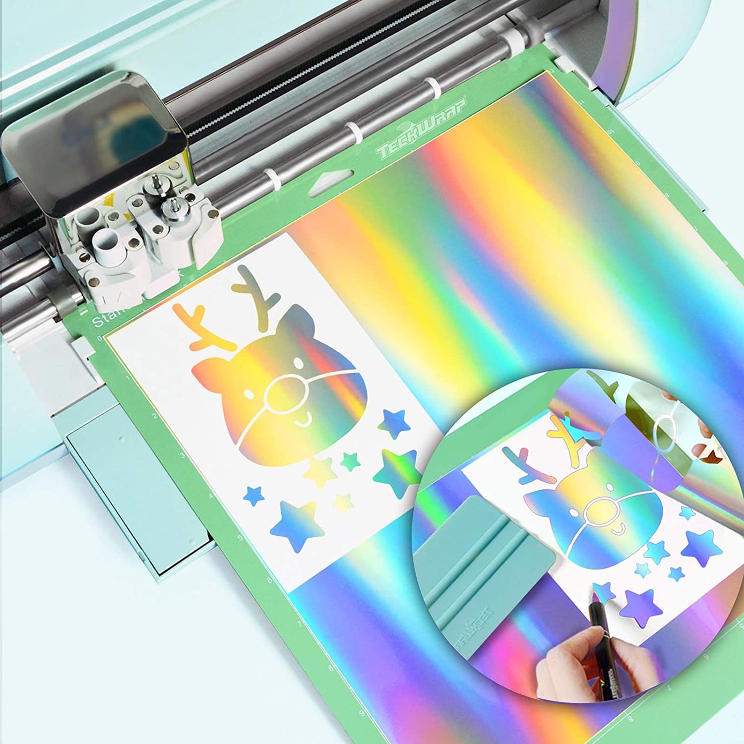 Rainbow Glitter Printed Vinyl for Self Adhesive Vinyl Printed HTV Vinyl.  Sticker Vinyl Silhouette. Custom Printed Vinyl Australia 