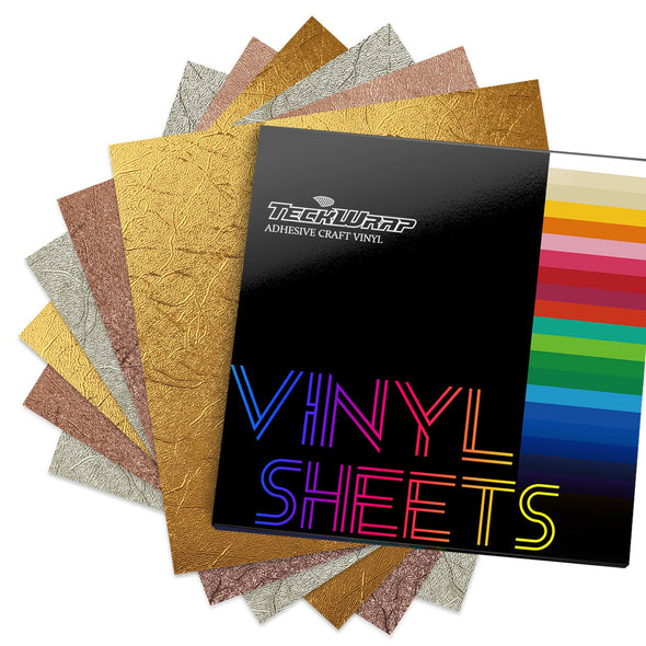 Textured Metallic Adhesive Vinyl Sheets Pack - TeckWrap Craft Europe